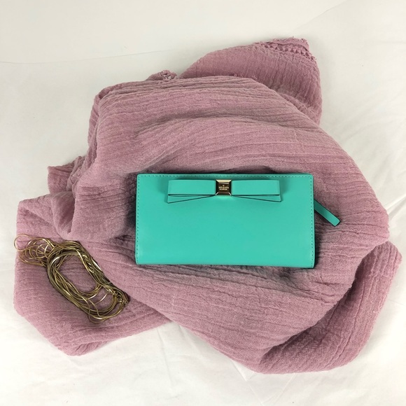 kate spade Handbags - Kate Spade aqua Leather wallet
